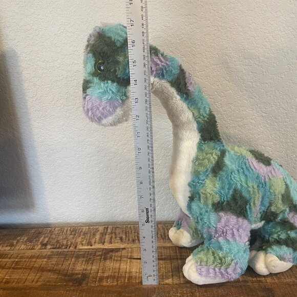 Gitzy 18" Plush Tie-Dyed Brachiosaurus Blue Green Tall Large Stuff Animal - Picture 4 of 10